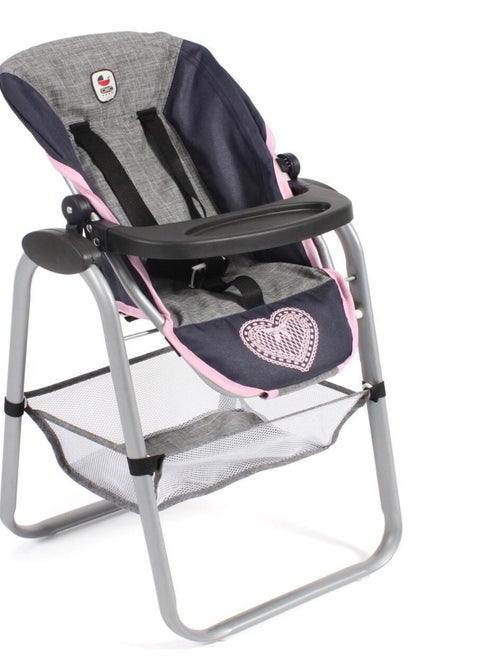 Chaise haute pour poupées, bleu foncé - anthracite - rose - Kiabi