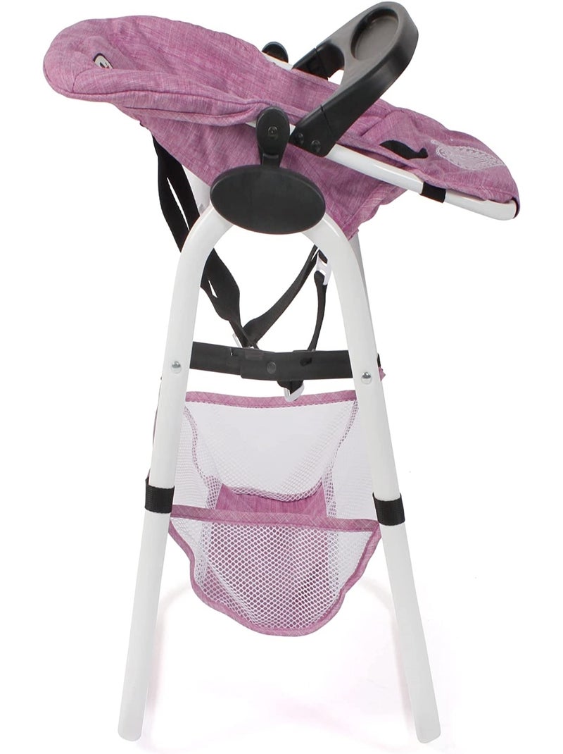 Chaise haute pour poupées jean rose Rose - Kiabi