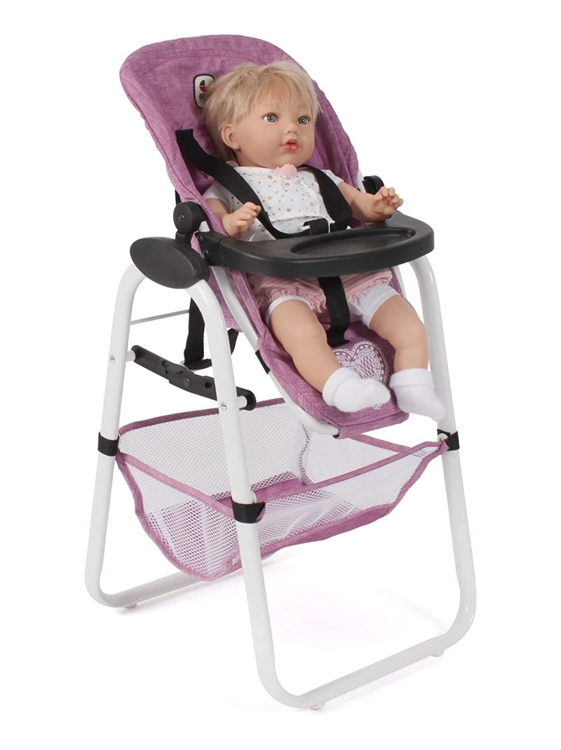 Chaise haute pour poupées jean rose Rose - Kiabi