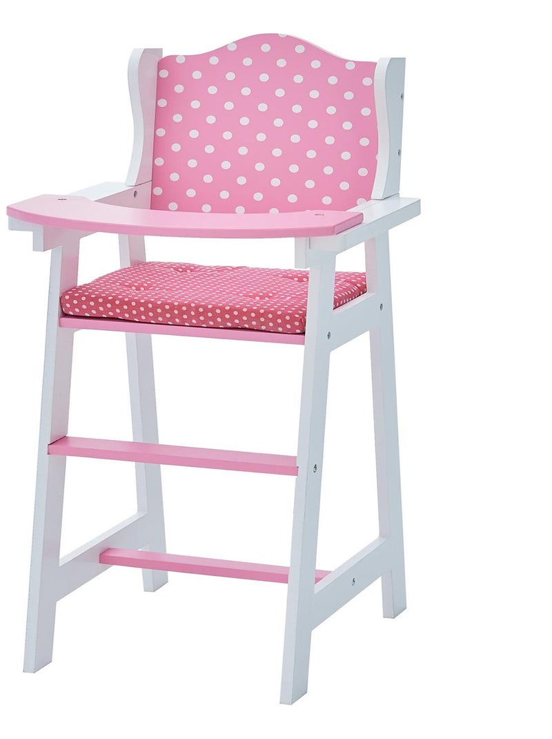 Chaise haute pour poupon poupée jouet rose à pois blanc Olivias Little World TD-0098AD N/A - Kiabi