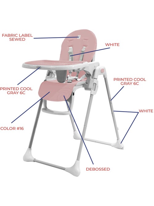 Chaise haute rose Arzak Asalvo - Kiabi