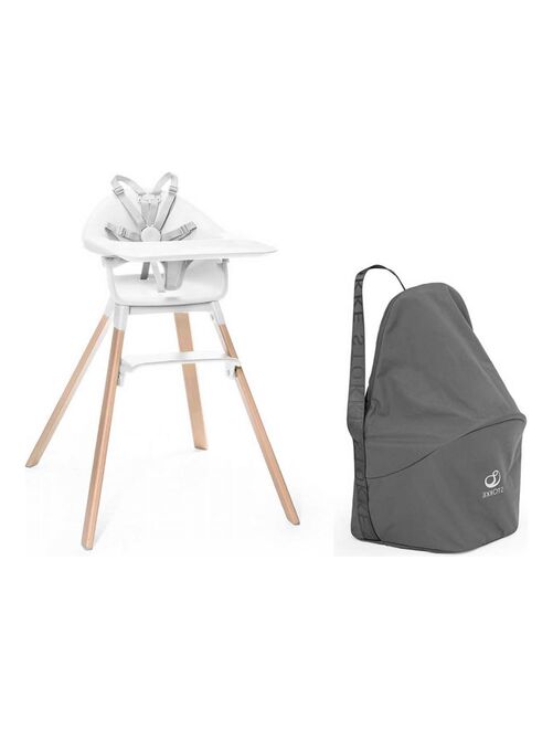 Chaise haute Stokke Clikk blanc et sac de transport - Kiabi