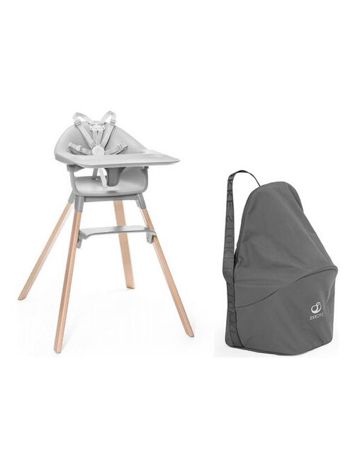 Chaise haute Stokke Clikk gris et sac de transport - Kiabi