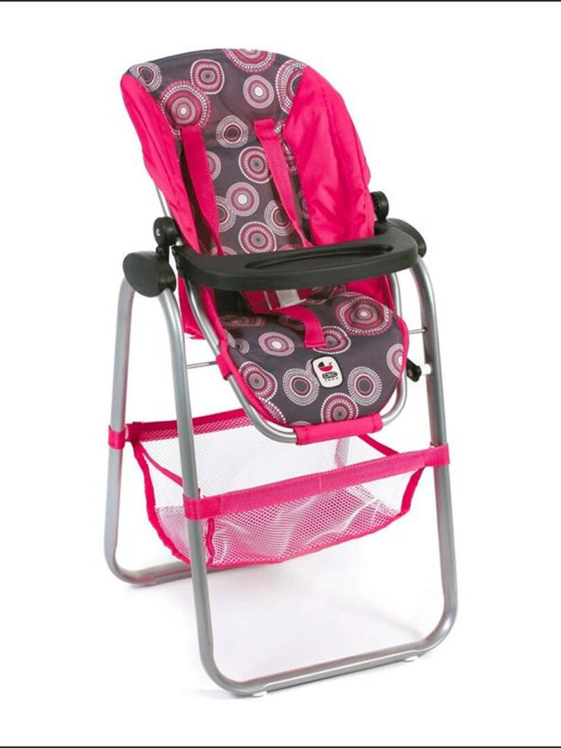 Chaise haute Ton Fuchsia avec motifs pour poupées N/A - Kiabi
