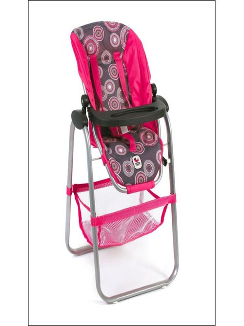 Chaise haute Ton Fuchsia avec motifs pour poupées - Kiabi