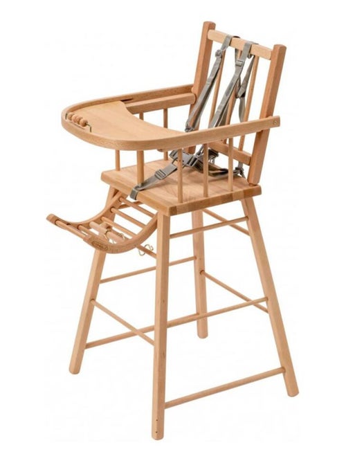 Chaise haute traditionnelle ANDRÉ fixe - Vernis Naturel - Kiabi