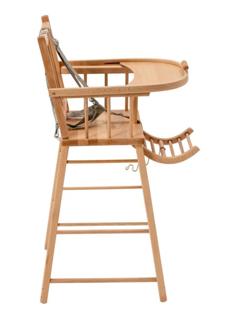 Chaise haute traditionnelle ANDRÉ fixe - Vernis Naturel Marron - Kiabi