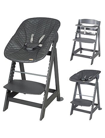 Chaise haute ?volutive avec transat inclinable en cuir PU 'Roba Born Up'