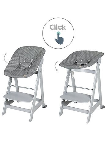 Chaise haute ?volutive avec transat inclinable en cuir PU 'Roba Born Up'