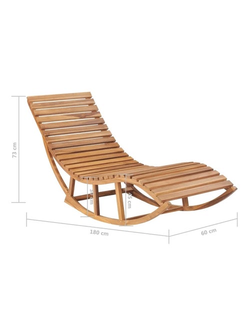Chaise longue à bascule en teck - Kiabi