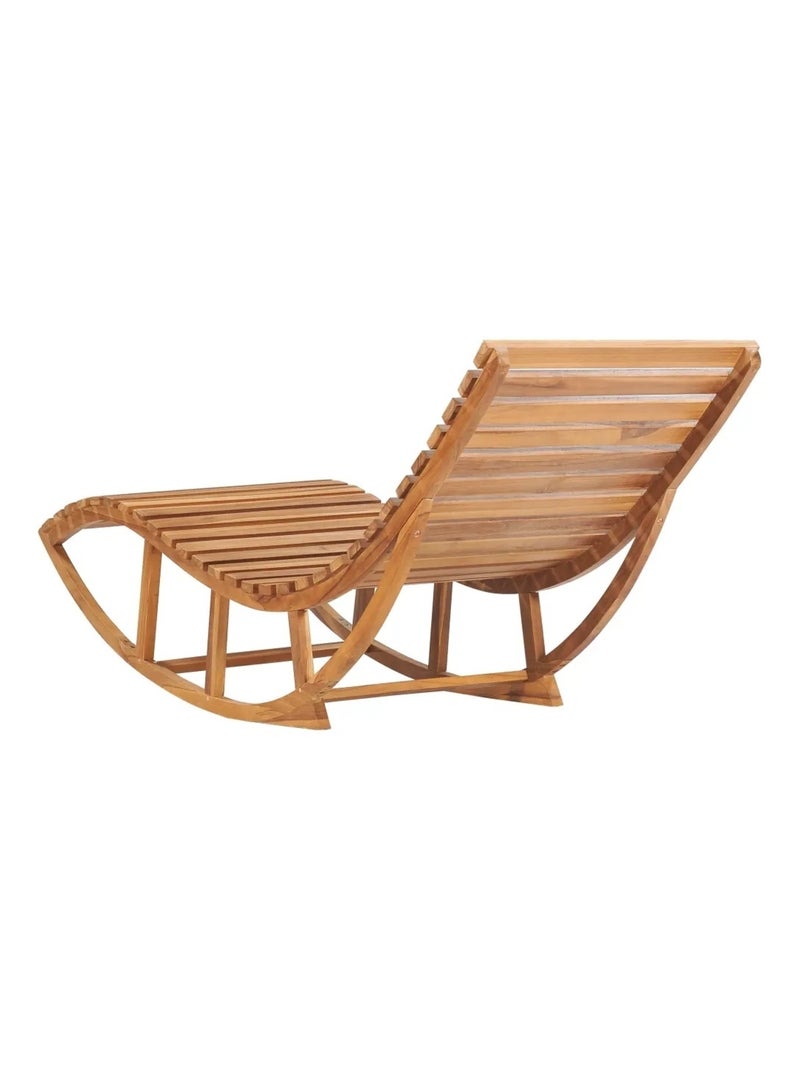 Chaise longue à bascule en teck Marron clair - Kiabi