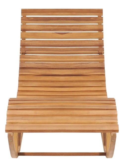Chaise longue à bascule en teck - Kiabi