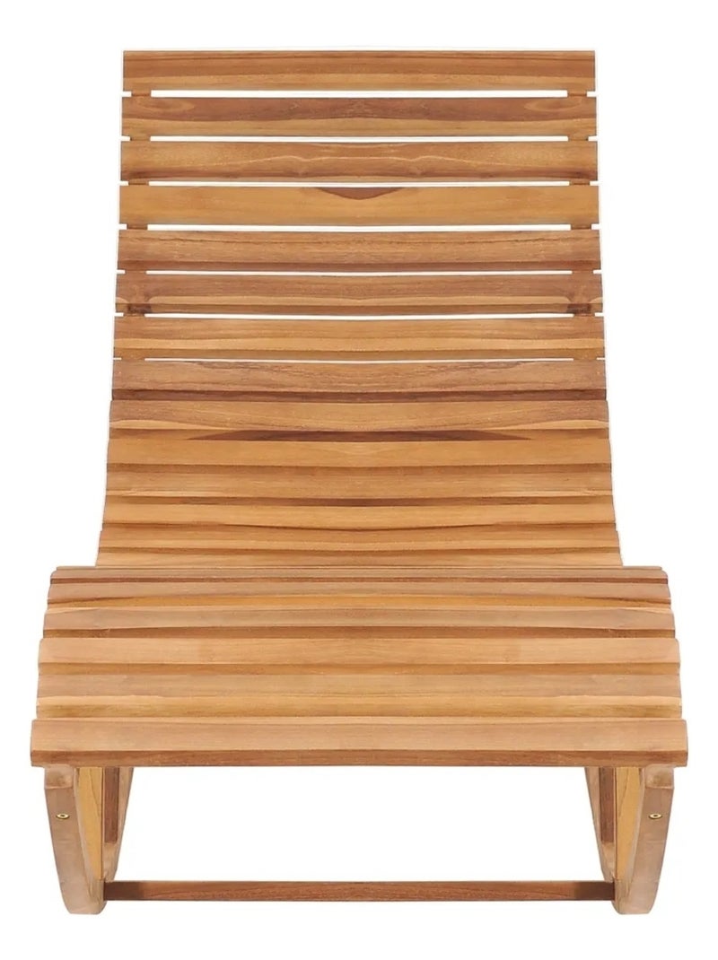 Chaise longue à bascule en teck Marron clair - Kiabi