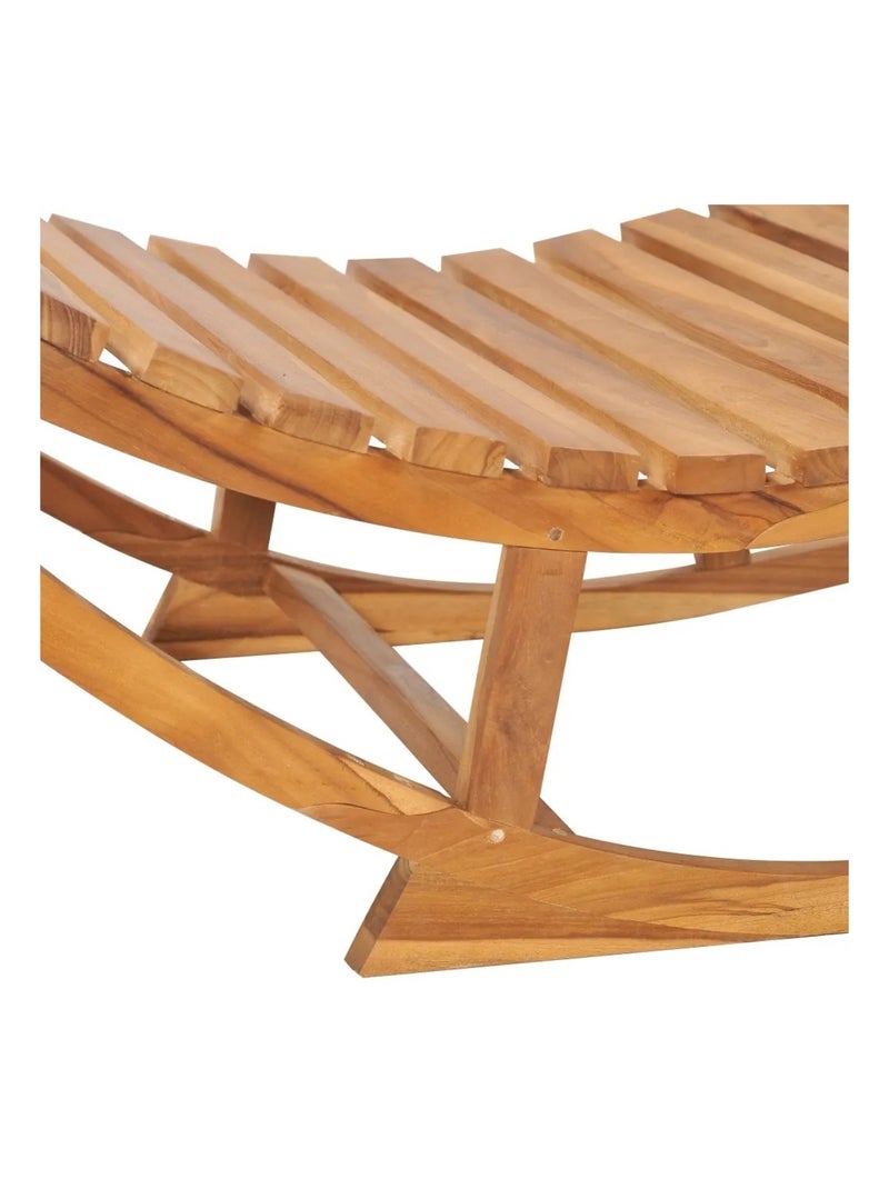 Chaise longue à bascule en teck Marron clair - Kiabi