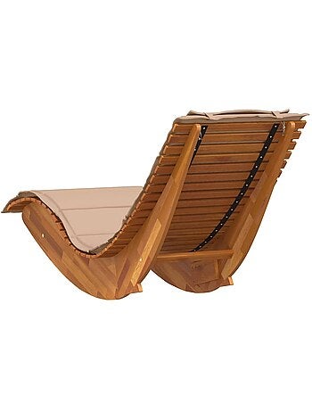 Chaise longue à bascule ergonomique avec coussin et appuie-tête