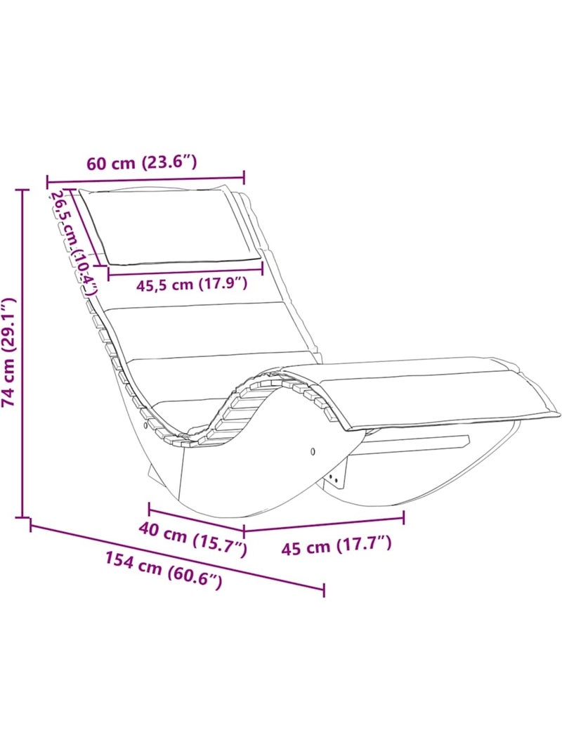 Chaise longue à bascule ergonomique avec coussin et appuie-tête Marron - Kiabi