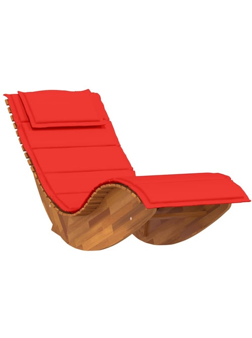 Chaise longue à bascule ergonomique avec coussin et appuie-tête - Kiabi Chaise longue à bascule ergonomique avec coussin et appuie-tête - Kiabi