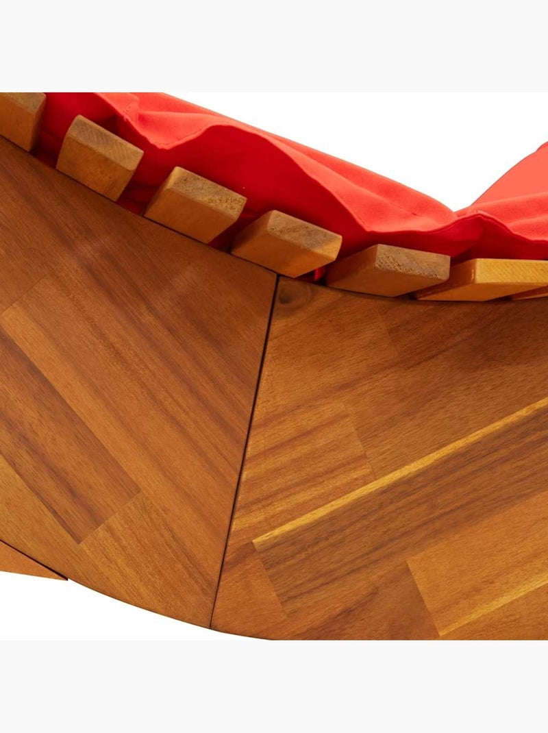 Chaise longue à bascule ergonomique avec coussin et appuie-tête Rouge - Kiabi
