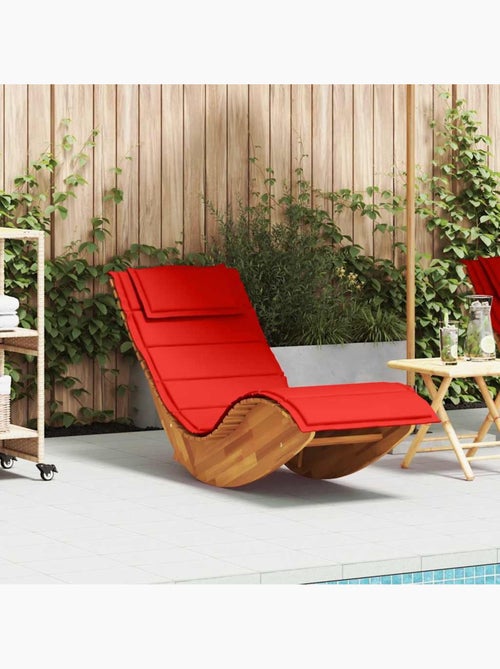 Chaise longue à bascule ergonomique avec coussin et appuie-tête - Kiabi Chaise longue à bascule ergonomique avec coussin et appuie-tête - Kiabi