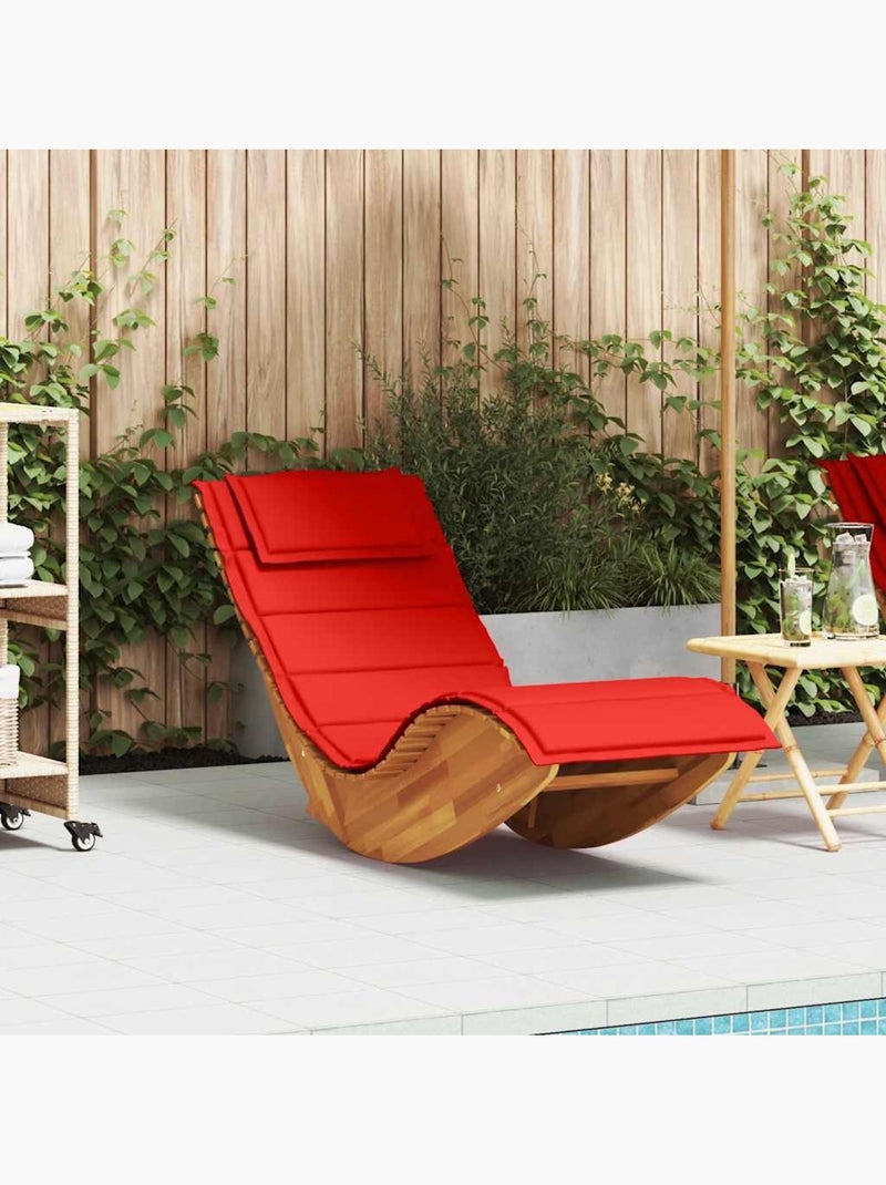 Chaise longue à bascule ergonomique avec coussin et appuie-tête Rouge - Kiabi