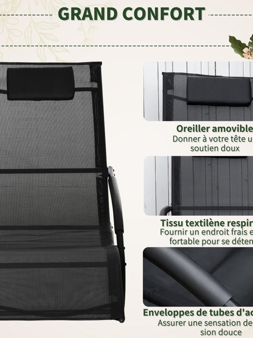 Chaise longue à bascule rocking chair design - Kiabi
