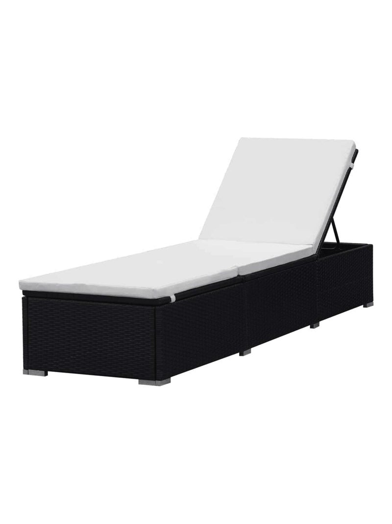 Chaise longue amovible avec coussin Noir - Kiabi