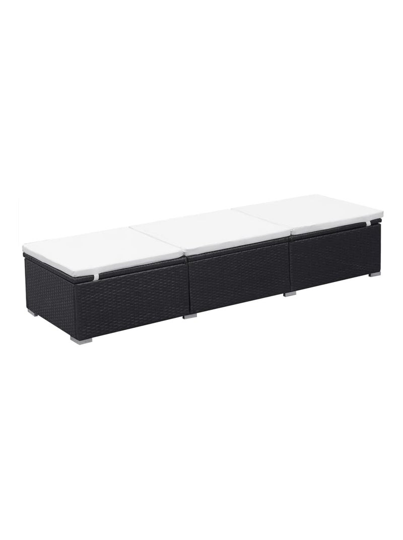 Chaise longue amovible avec coussin Noir - Kiabi