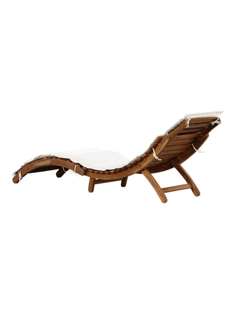 Chaise longue avec coussin bois d'Acacia Beige - Kiabi