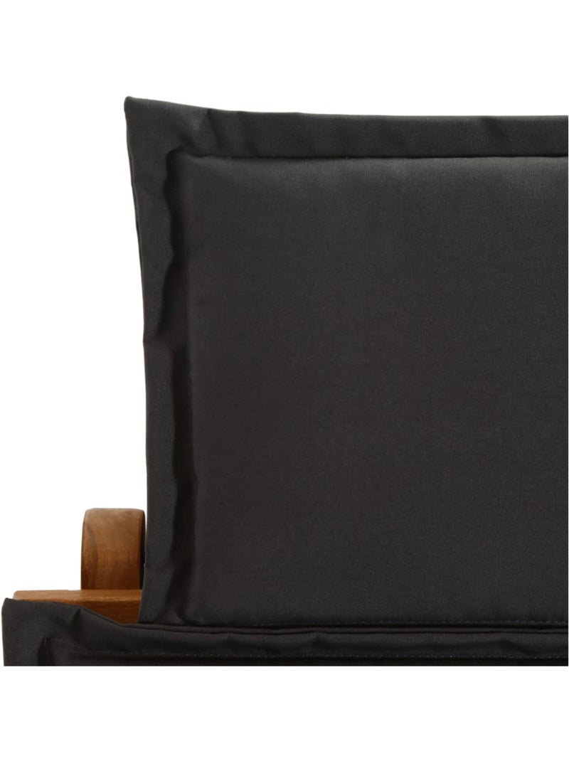 Chaise longue avec coussin bois d'Acacia gris anthracite - Kiabi