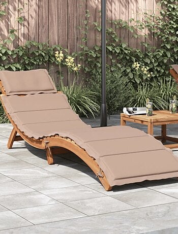 Chaise longue avec coussin bois d'Acacia