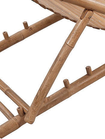 Chaise longue avec repose-pied en bambou