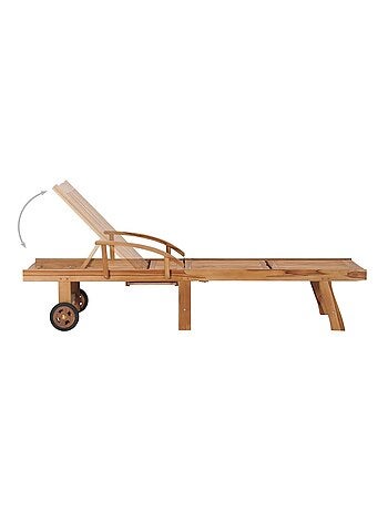 Chaise longue avec table en bois