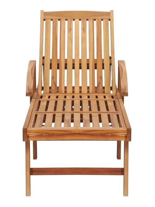 Chaise longue avec table en bois - Kiabi