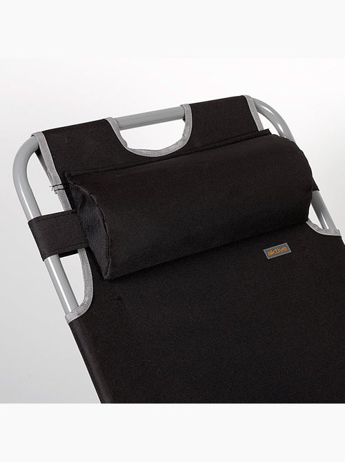 Chaise longue de jardin pliante multipositions avec coussin aktive - Kiabi