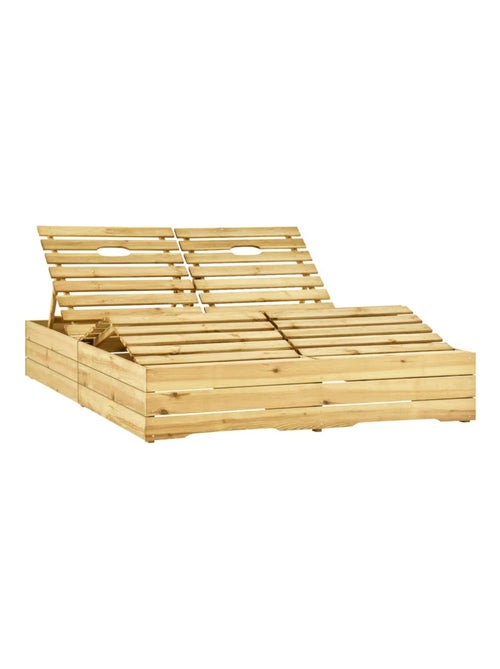 Chaise longue double extérieur en pin - Kiabi Chaise longue double extérieur en pin - Kiabi