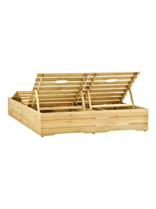 Chaise longue double extérieur en pin - Kiabi Chaise longue double extérieur en pin - Kiabi