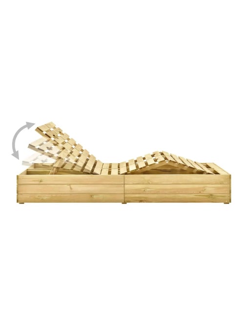 Chaise longue double extérieur en pin - Kiabi Chaise longue double extérieur en pin - Kiabi