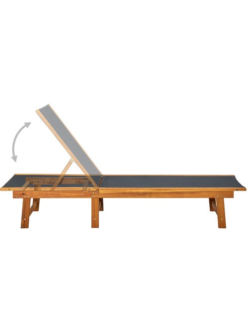 Chaise longue en acacia et textilène - Kiabi Chaise longue en acacia et textilène - Kiabi