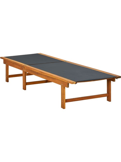Chaise longue en acacia et textilène - Kiabi Chaise longue en acacia et textilène - Kiabi