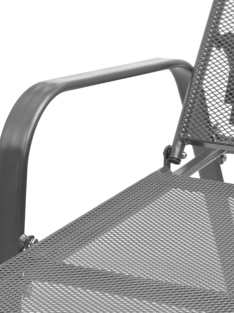 Chaise longue en acier Gris foncé - Kiabi