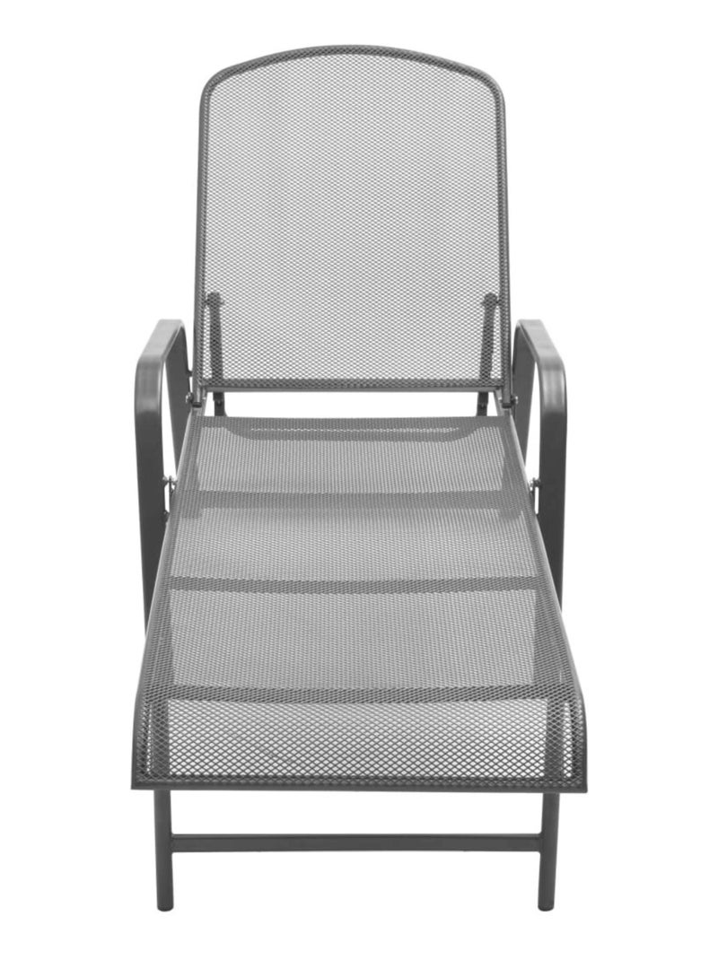 Chaise longue en acier Gris foncé - Kiabi