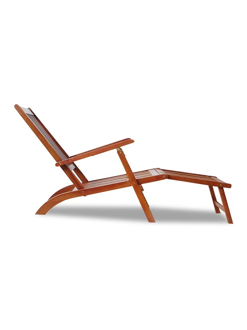 Chaise longue en bois d'acacia Beige - Kiabi