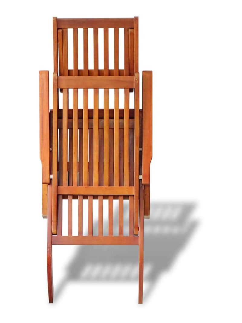 Chaise longue en bois d'acacia Beige - Kiabi