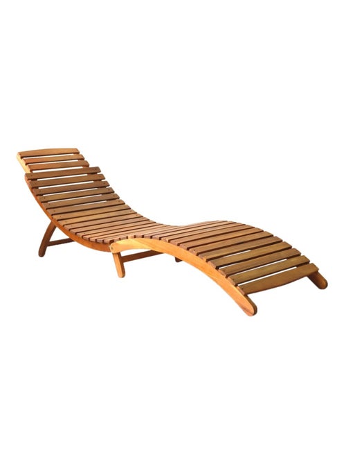 Chaise longue en bois d'acacia - Kiabi