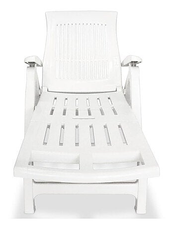 Chaise longue en pvc avec repose pied