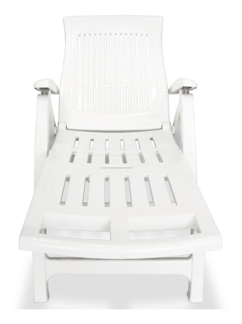 Chaise longue en pvc avec repose pied Blanc - Kiabi