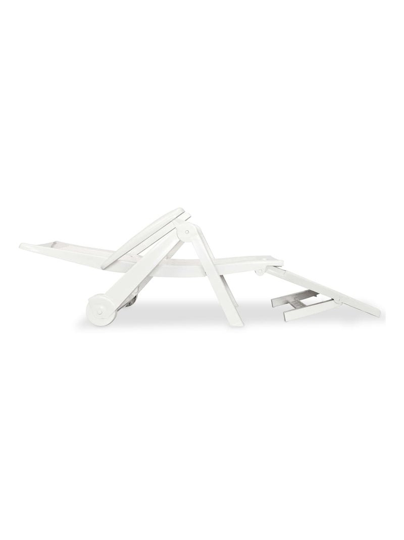 Chaise longue en pvc avec repose pied Blanc - Kiabi