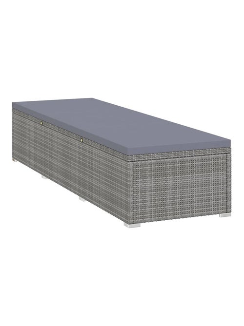 Chaise longue en résine tressée et coussin - Kiabi