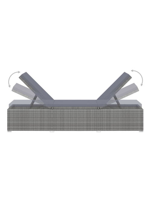 Chaise longue en résine tressée et coussin - Kiabi