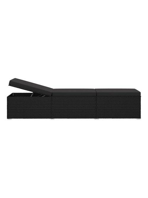 Chaise longue en résine tressée et coussin - Kiabi